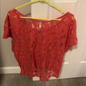 Lace floral shift top